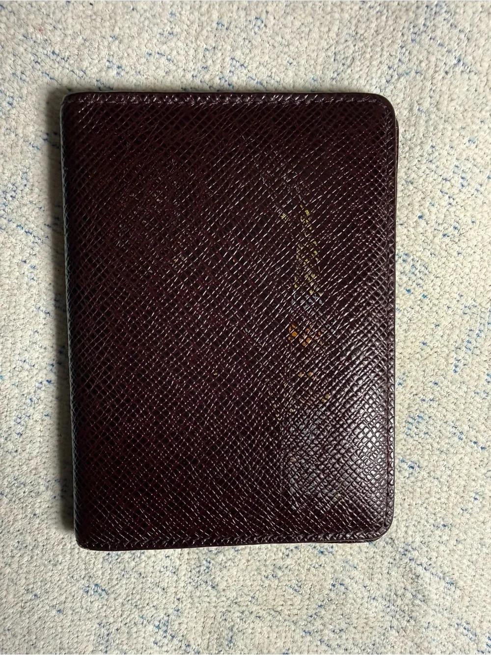 Louis Vuitton Embossed Leather Card Holder - Dark Brown